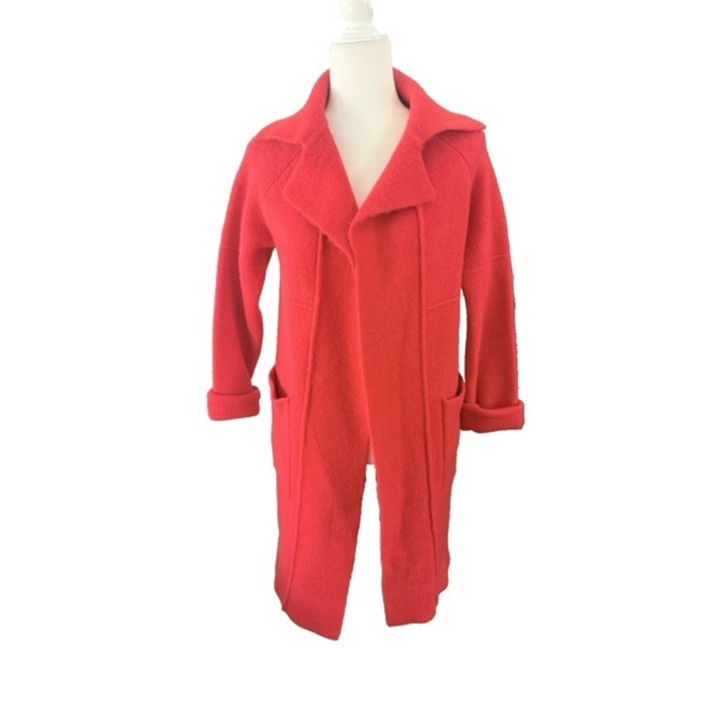 Anthropologie Womens Phoenix Open Red Sweater Coat Minimalist Capsule WardrobeXS - Picture 2 of 14